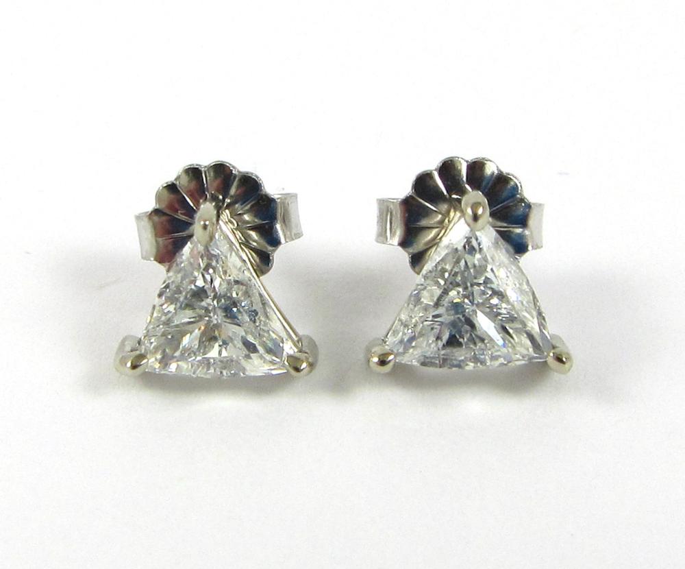 Appraisal: PAIR OF DIAMOND AND FOURTEEN KARAT GOLD EAR STUDS each