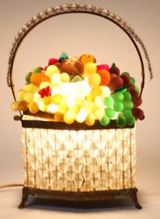 Appraisal: CZECH GLASS FRUIT BASKET LAMP CZECH GLASS FRUIT BASKET LAMP