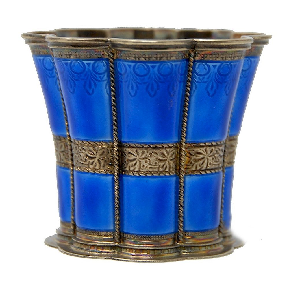 Appraisal: A Michelsen Enameled Sterling Silver Cup A Michelsen Enameled Sterling