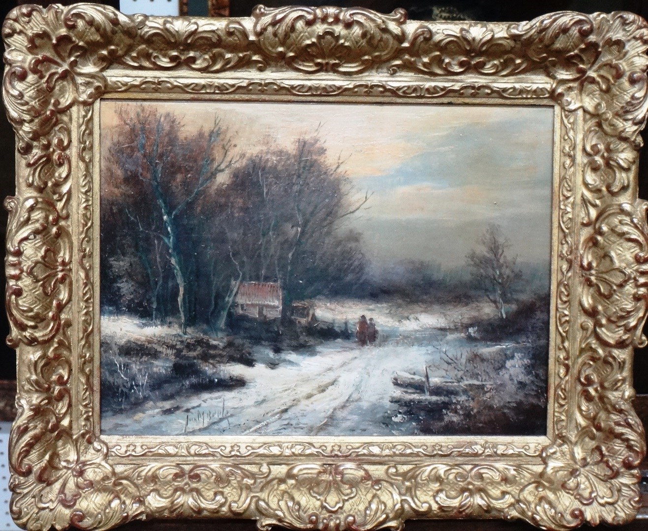 Appraisal: Jurrien Marinus Beek - Winter landscape oil on board signed