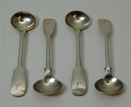 Appraisal: Arbroath - a set of four Scottish provincial mustard spoons