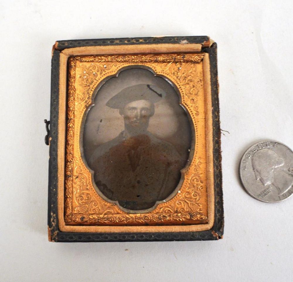 Appraisal: Ambrotype Of Antebellum Civil War Sailor th plate high wide