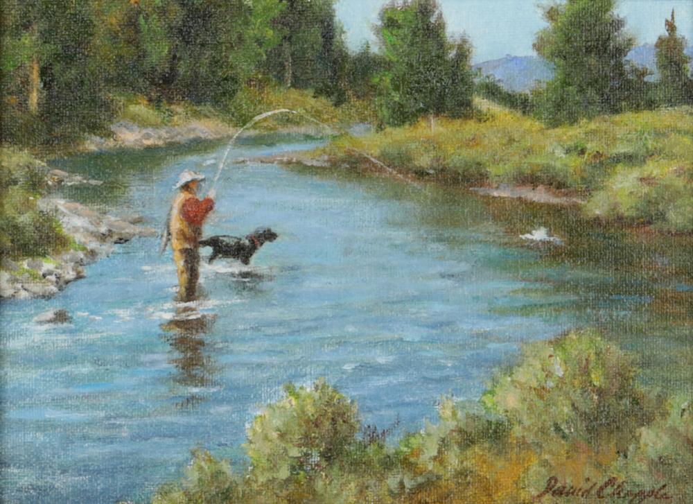 Appraisal: DAVID CHAPPLE B FISHING BUDDIESoil on board signed lower right