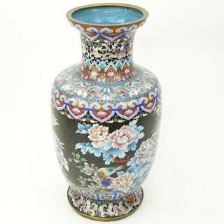 Appraisal: Large th Century Chinese Cloisonn Vase Chrysanthemum and phoenix motif