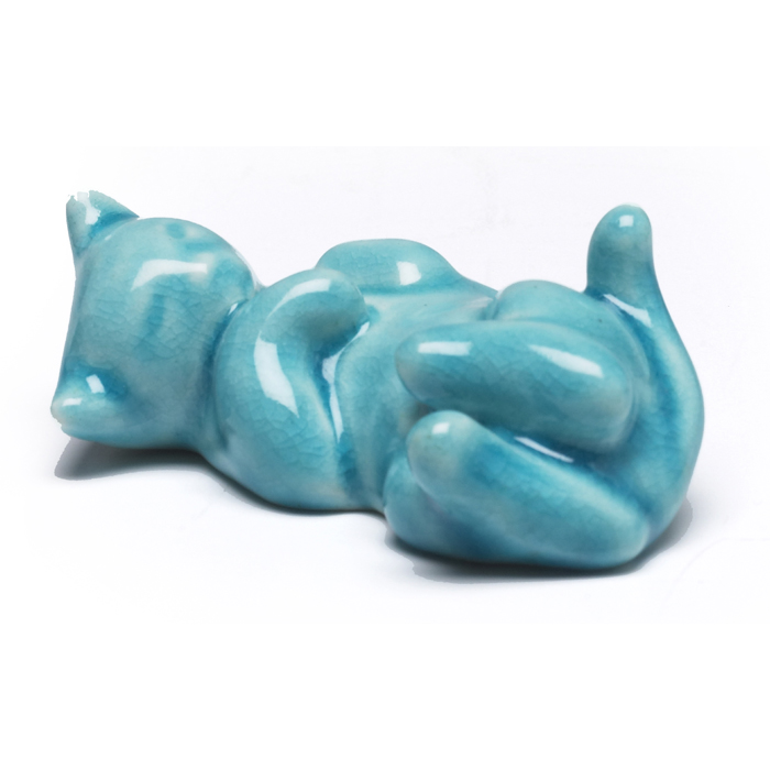 Appraisal: Rookwood figural kitten covered in a turquoise Hi-glaze l x