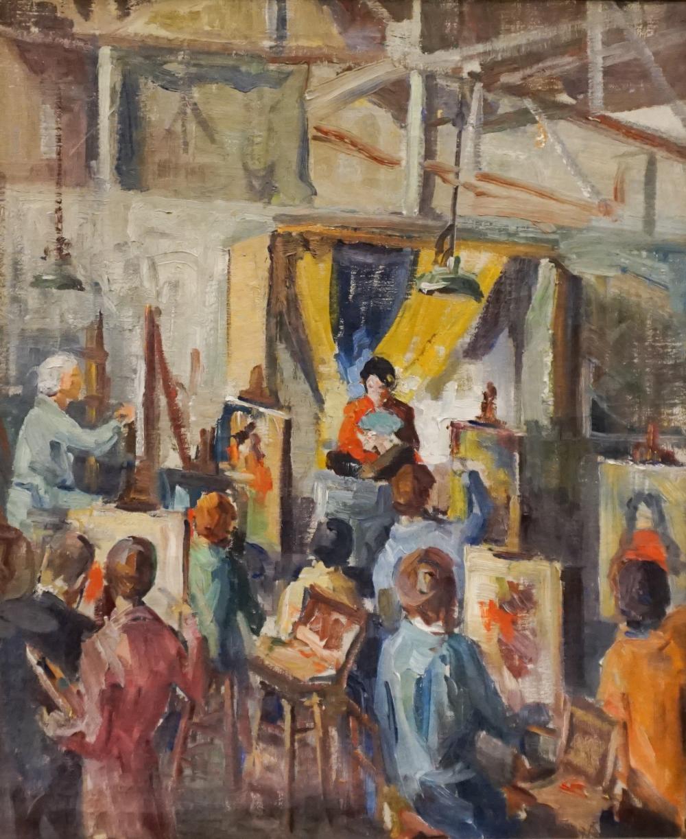 Appraisal: American Early th Century School Artists in a Studio Oil