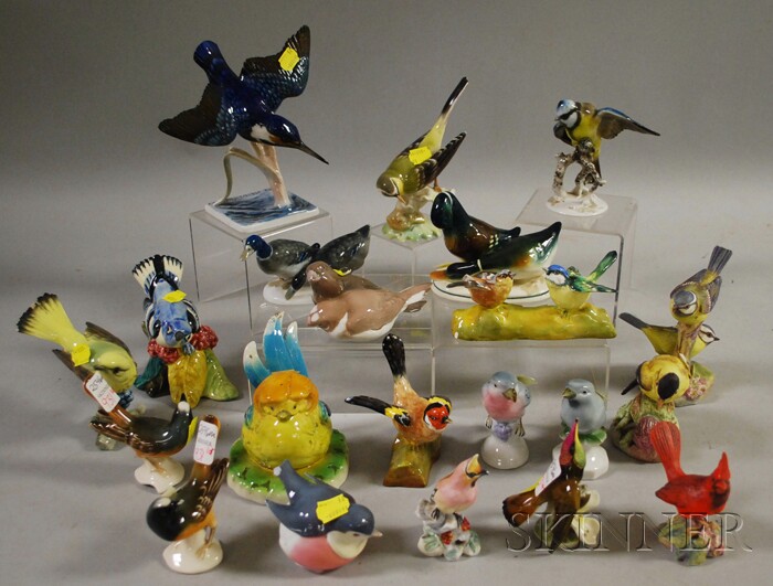 Appraisal: Collection of Ceramic Bird Figures including two Crown Staffordshire Orb