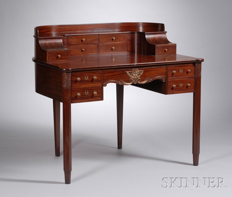 Appraisal: A H Davenport Carved Mahogany Lady's Carlton House Writing Table