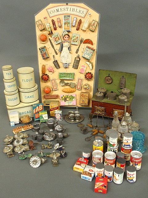 Appraisal: - Group of miniature canned goods and grocery items largest