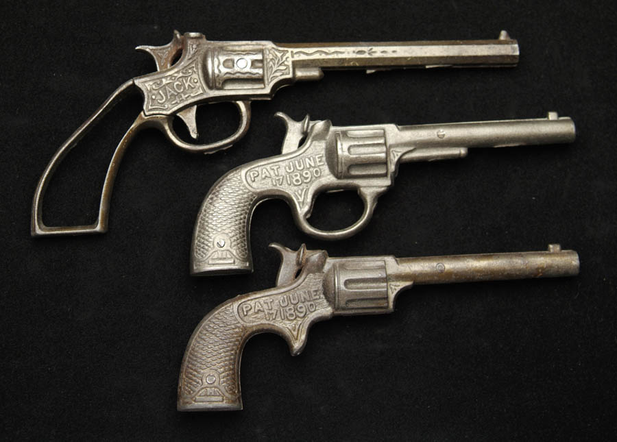 Appraisal: LOT OF THREE CAST IRON GUNS To include a rare