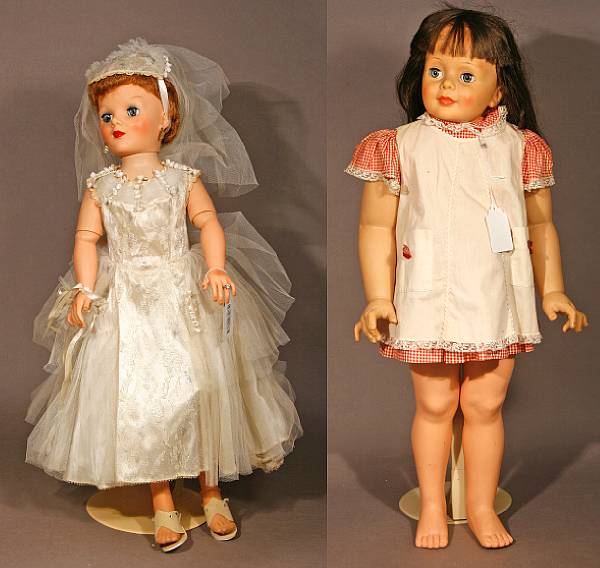 Appraisal: Reproduction Bisque amp Cloth Dolls Assortment of contemporary dolls including