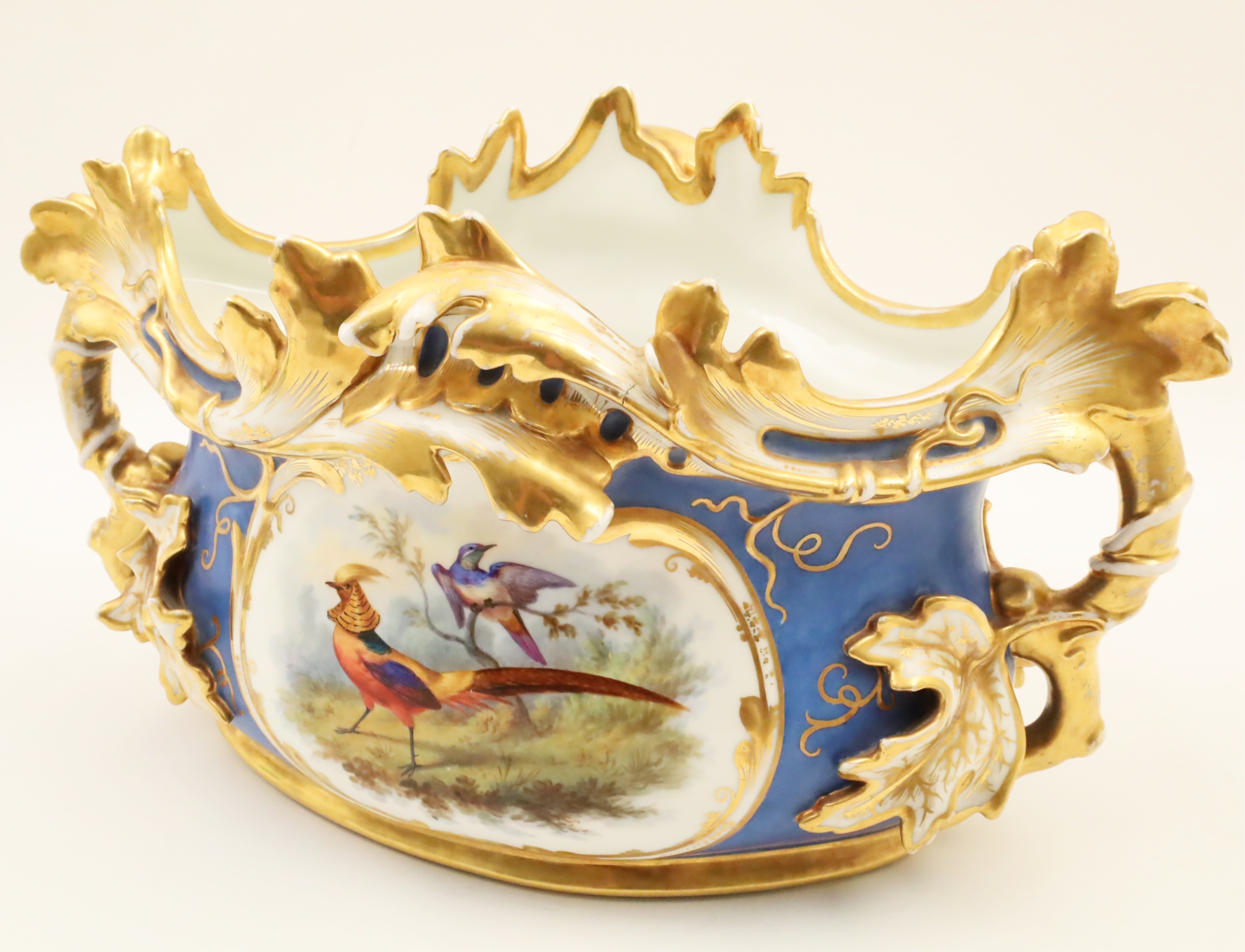 Appraisal: OLD PARIS PORCELAIN JARDINIERE Fine quality French ciel de blu