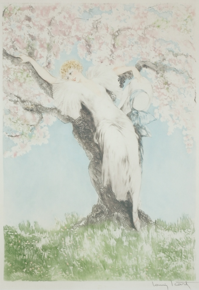 Appraisal: LOUIS ICART COLOR ETCHING New York N Y - Spring