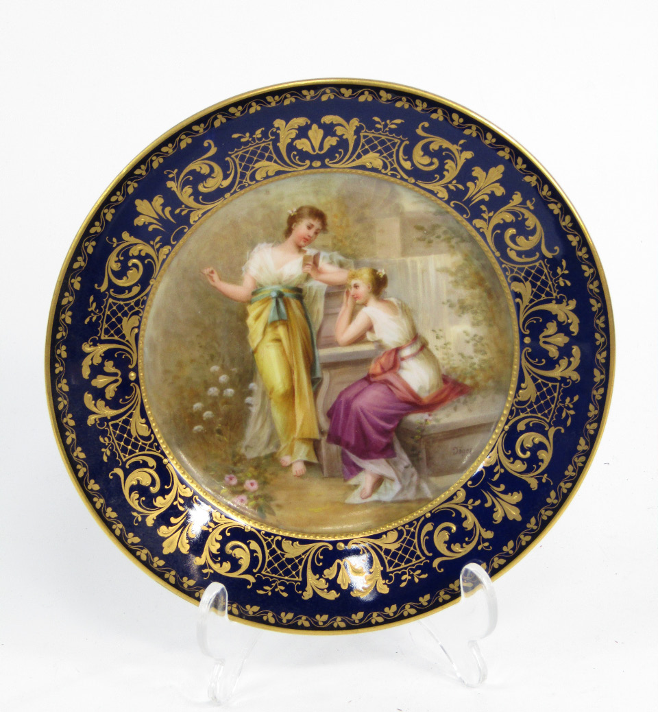 Appraisal: A Vienna porcelain plate painted with Vorlesung signed late thC