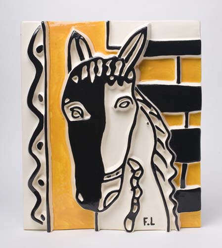 Appraisal: FERNAND L GER Le Cheval sur fond jaune Ceramic multiple