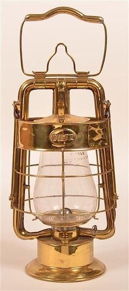 Appraisal: Dietz Brass Fireman's Lantern Dietz Brass Fireman's Lantern Bail handle