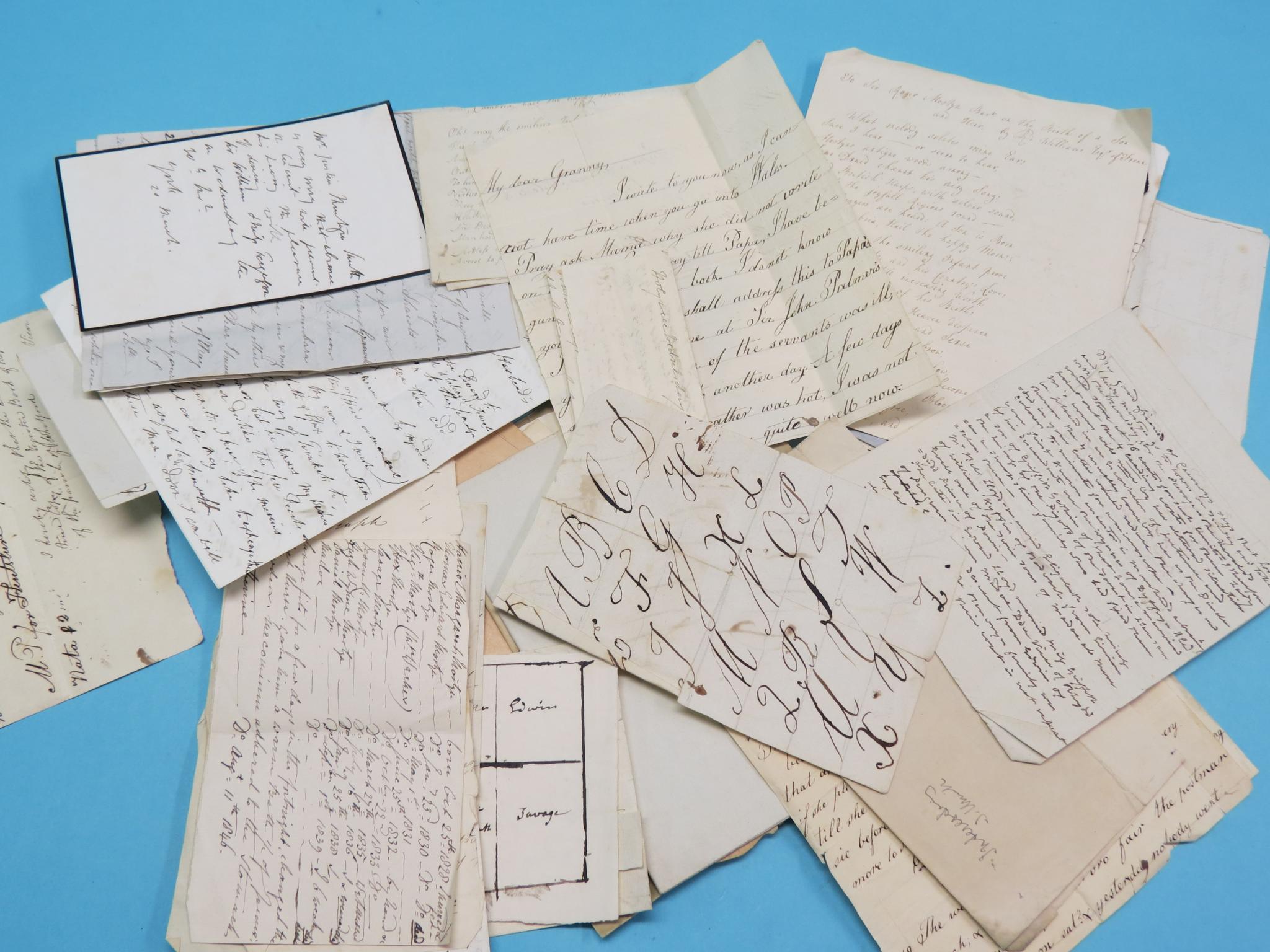 Appraisal: The House of Mostyn Flintshire - hand-written correspondence and verse