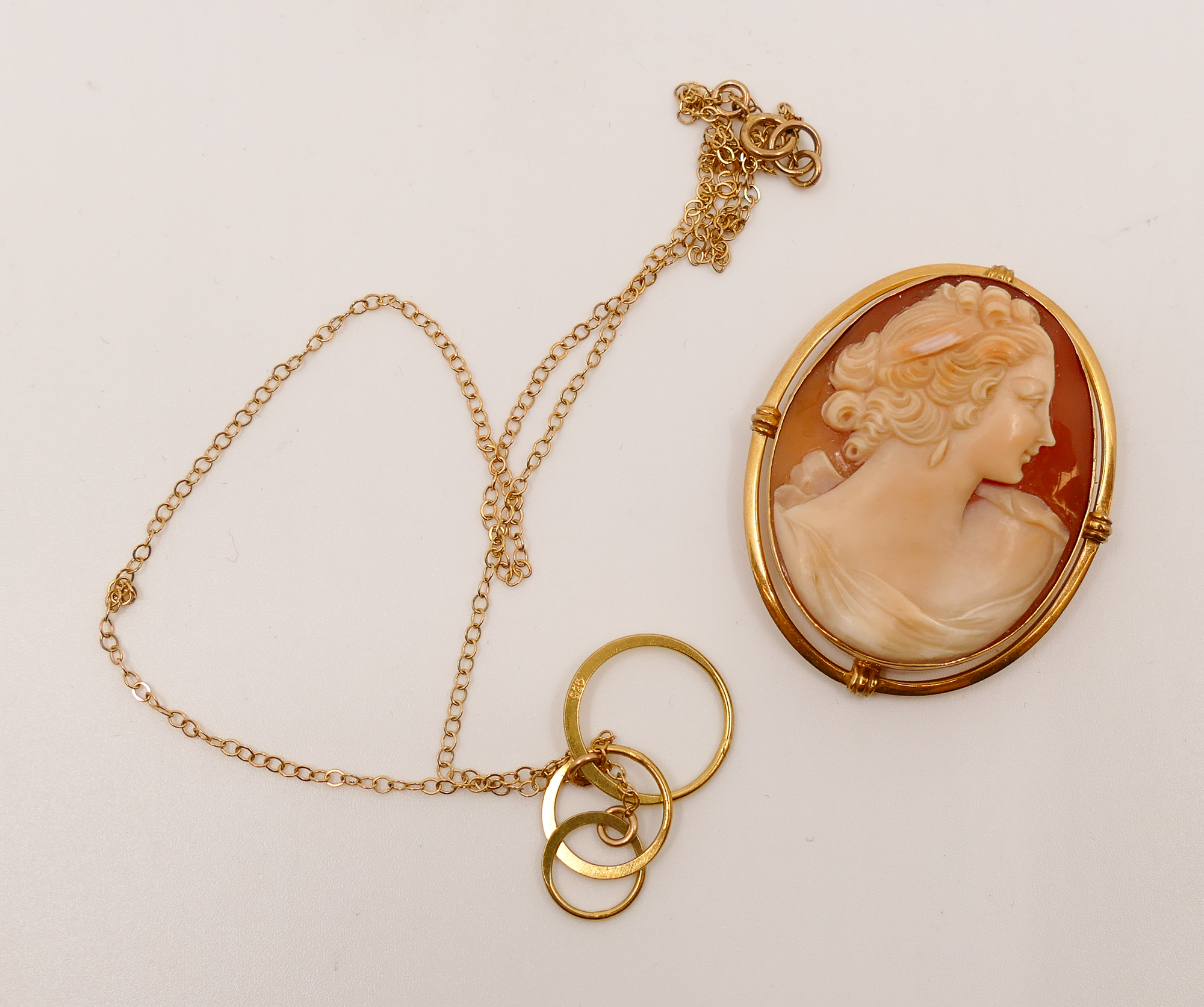 Appraisal: K Mounted Shell Cameo Brooch- g