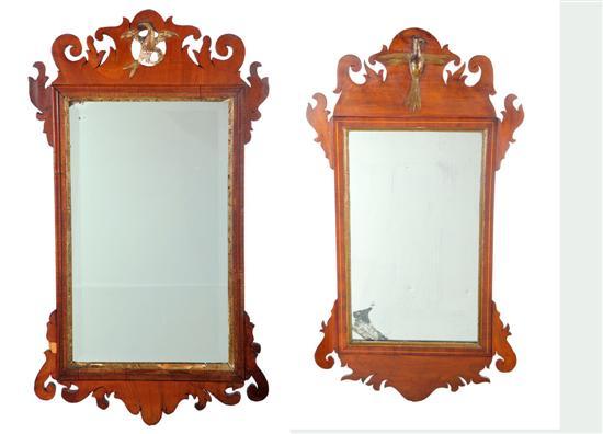 Appraisal: TWO CHIPPENDALE MIRRORS American or English late th century mahogany