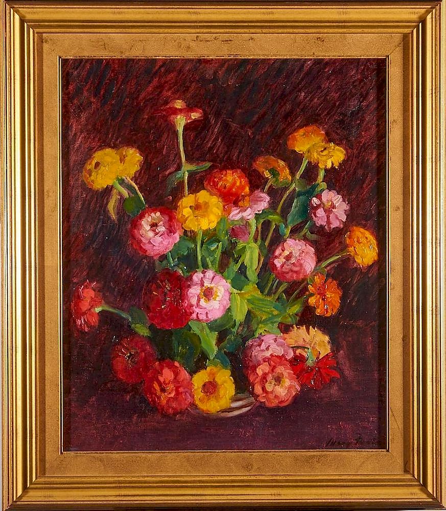 Appraisal: Mary Foote - Artist Mary Foote Title Zinnias Size Artwork