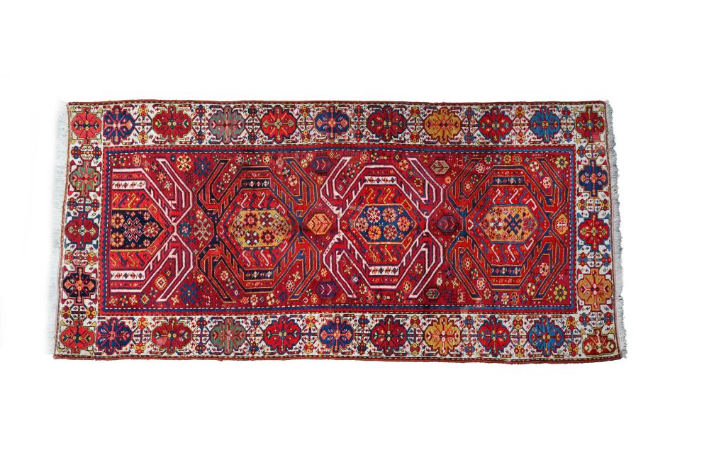 Appraisal: KAZAK KARABAGH RUGwool on wool Condition with wear and discoloration