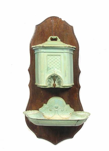 Appraisal: A French lavabo mounted on board th century height in