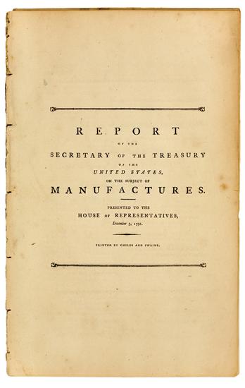 Appraisal: HAMILTON Alexander - Report of the Secretary of the Treasury