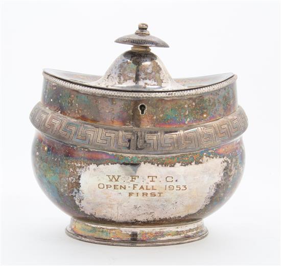 Appraisal: Sale Lot An English Silver-plate Tea Caddy th th century