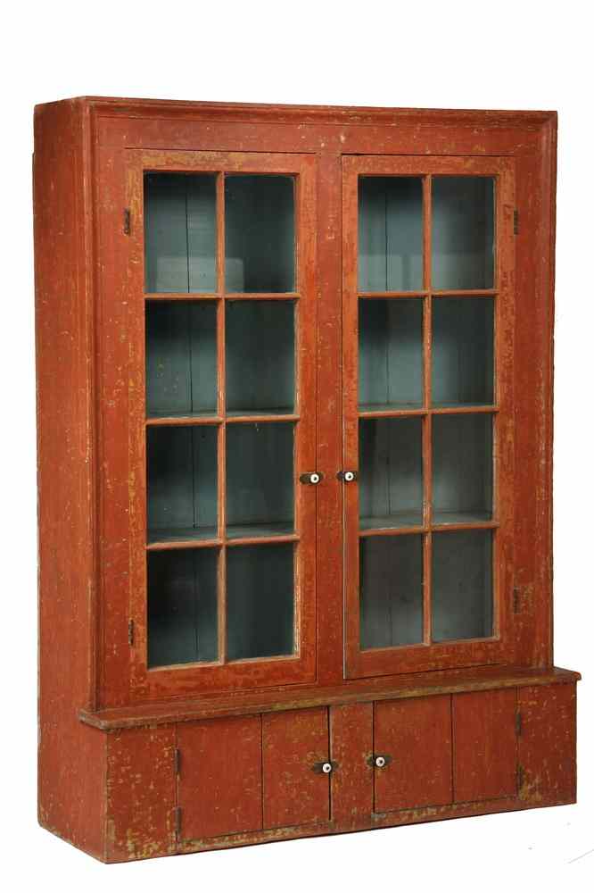 Appraisal: MAINE COUNTRY CUPBOARD - Two-Door Single Piece Painted Pine Cupboard