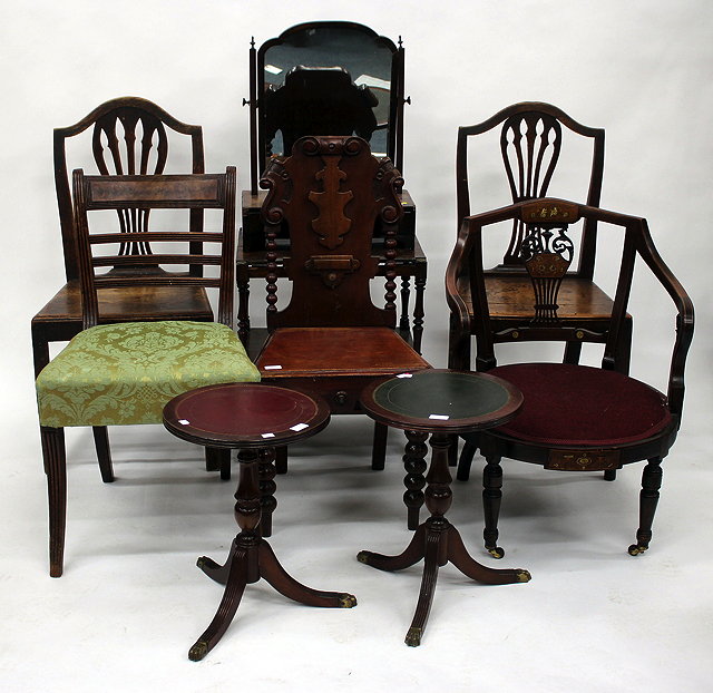 Appraisal: MISCELLANEOUS FURNITURE to include a two tier rosewood whatnot cm