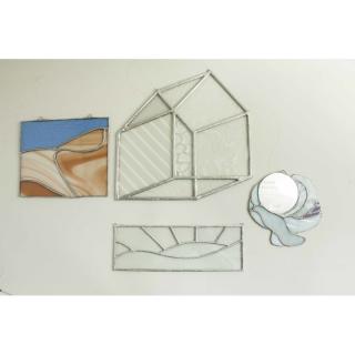 Appraisal: Assorted Stained Glass Art Carol Lawton Four assorted pieces of