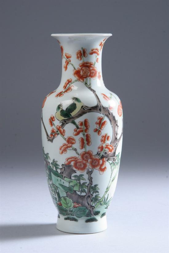 Appraisal: CHINESE FAMILLE VERTE PORCELAIN VASE th century Flowering prunus tree