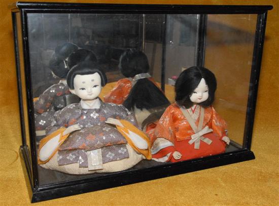 Appraisal: TWO ANTIQUE JAPANESE CASED DOLLS