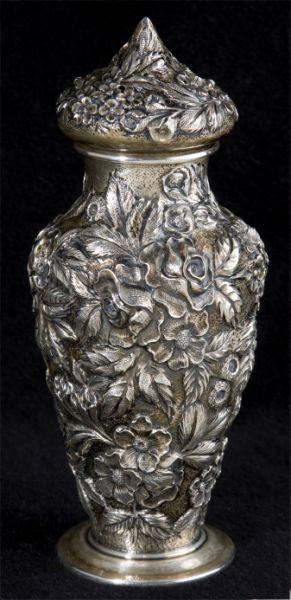 Appraisal: Repousse Sterling Sugar Shaker circa by Baltimore Silversmiths baluster form