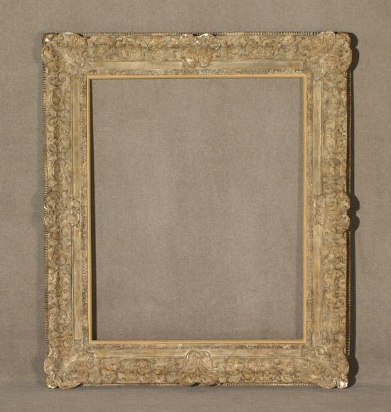 Appraisal: Louis XV Style White-Washed Giltwood and Sanded-Frieze Frame th Century