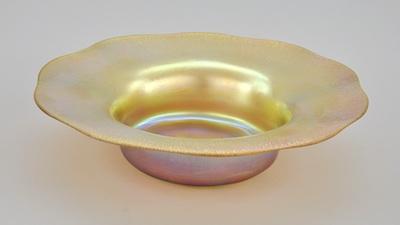 Appraisal: A Large Tiffany Gold Favrile Bowl Large gold favrile bowl