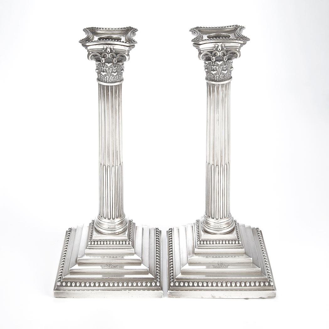 Appraisal: Pair of Victorian Sterling Silver Candlesticks Richard Hodd I and