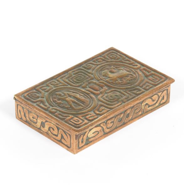 Appraisal: Tiffany Studios New York Bronze Box Zodiac Pattern x x