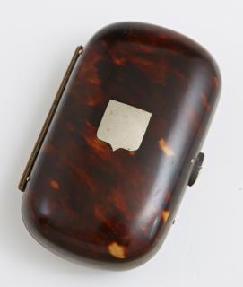 Appraisal: Tortoise Shell Coin Purse th c the lid inlaid with