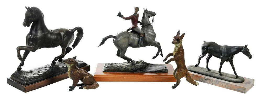 Appraisal: Five Sporting Sculptures Phyllis Allen Eifert Tryon North Carolina th