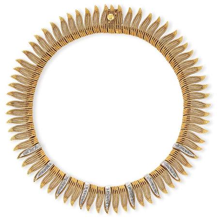 Appraisal: Gold and Diamond Fringe Necklace Estimate -