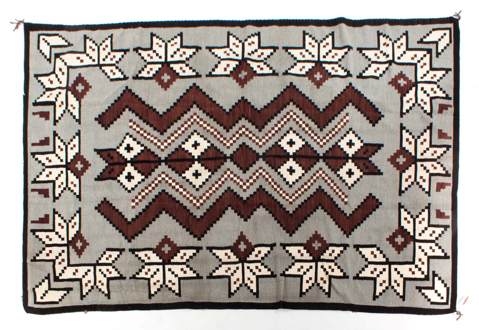 Appraisal: Navajo wool rug in the Snowflake pattern made by Debbie