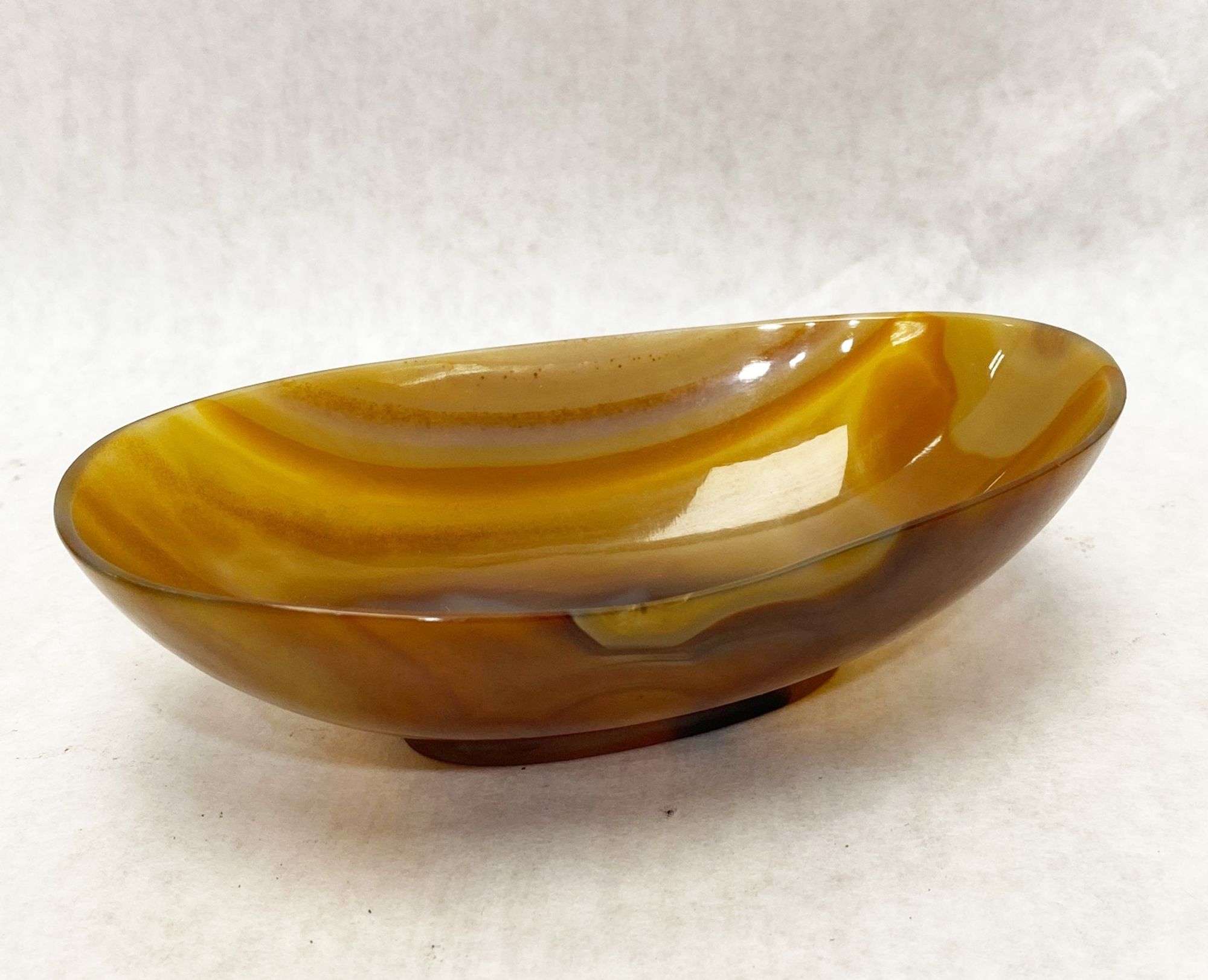 Appraisal: Chinese Carved Agate Bowl wide Condition Good no noticeable damage