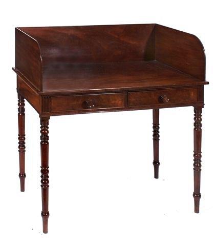 Appraisal: A GEORGE IV MAHOGANY GILLOWS STYLE TRAY TOP WASH STAND