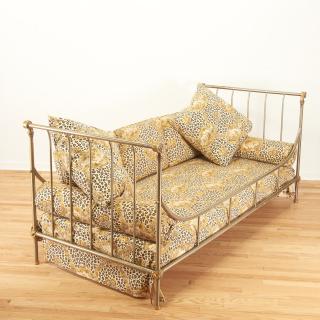 Appraisal: Maison Jansen style brass steel campaign bed Maison Jansen style