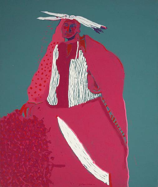 Appraisal: Fritz Scholder American - Red Indian signed 'Scholder' lower center