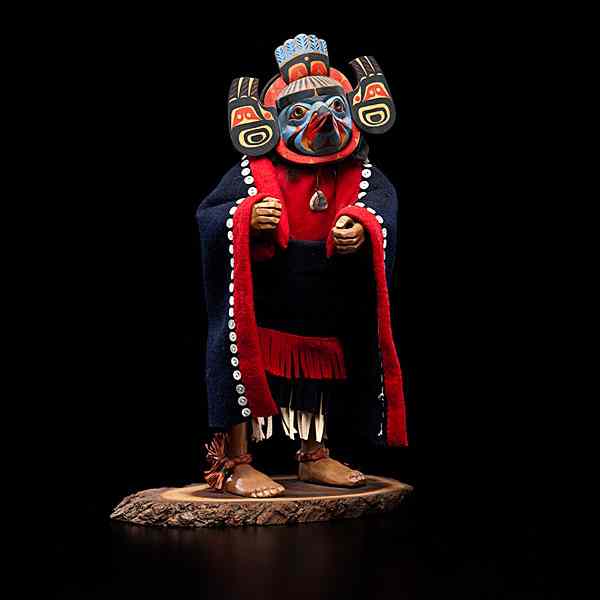 Appraisal: Shona Hah Kwakwaka'wakw Carving of a Shaman wearing an opened