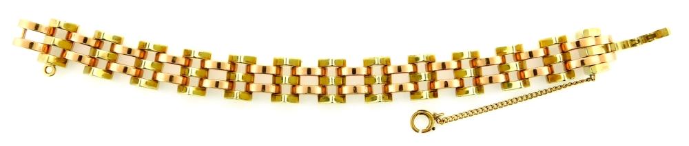 Appraisal: JEWELRY K Two-Tone Retro Period Bracelet rose and yellow gold