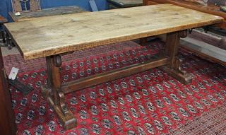 Appraisal: Spanish Revival library table Spanish Revival library table having a