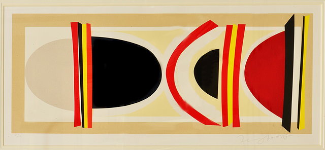 Appraisal: Terry Frost British - Long Red Yellow and Black signed